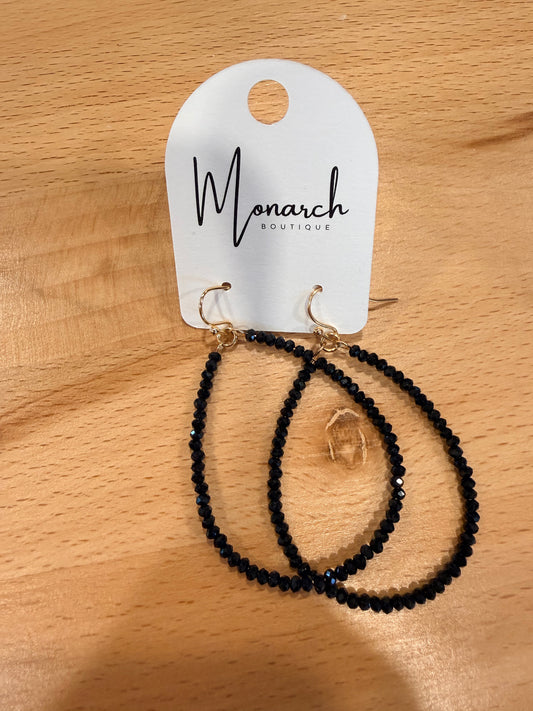 Sparkle Beaded Teardrop hoops