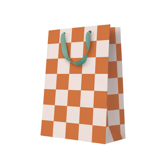 orange checker large gift bag
