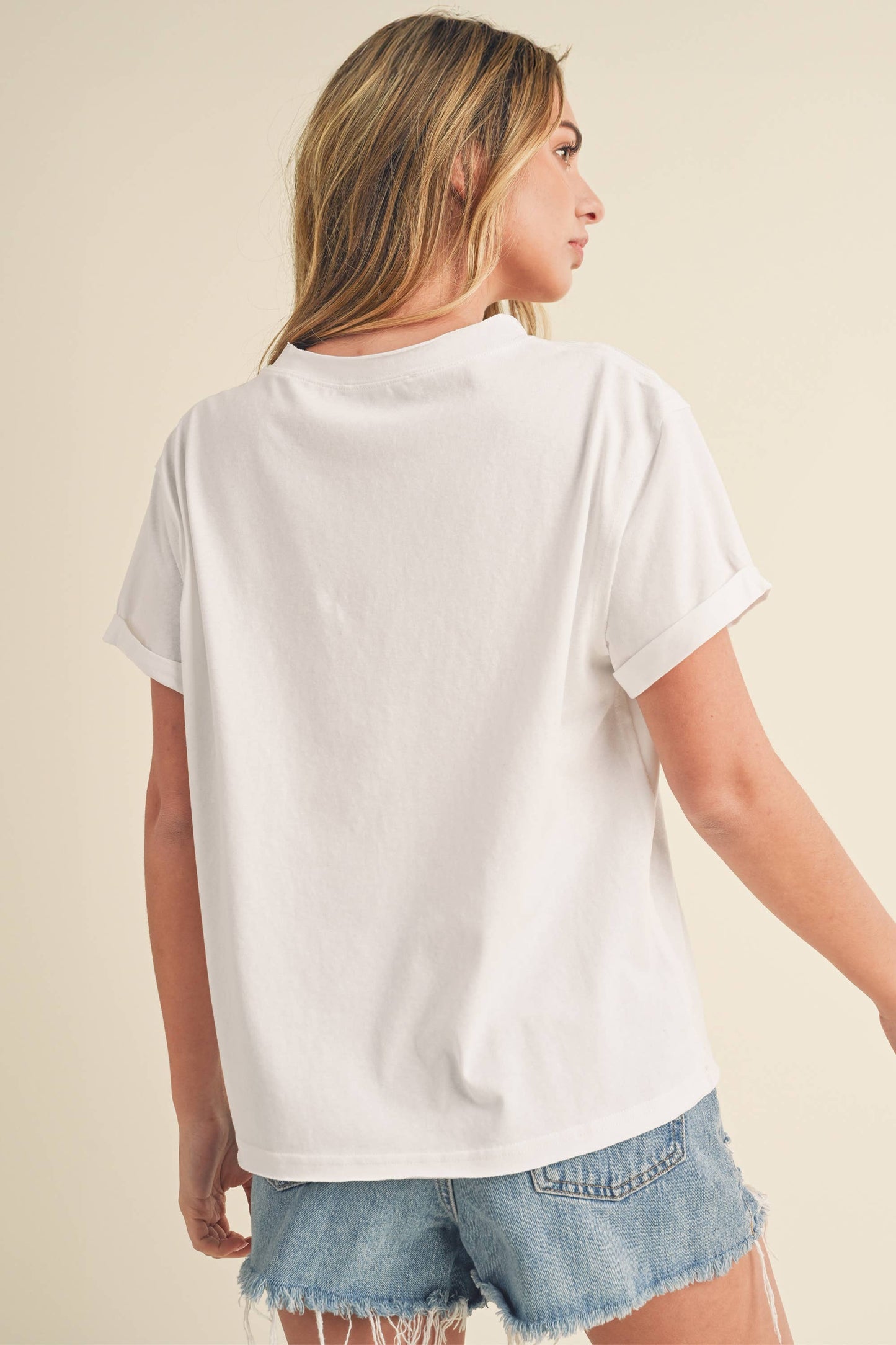 8314DN Mali Baby Tee Short Sleeve Top: Cherry Blossom / Contemporary