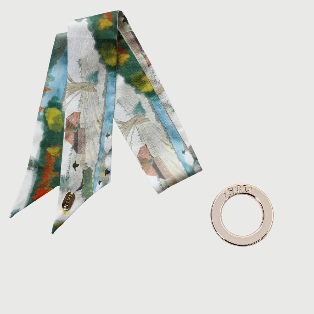 Twilly-Tie Set-Agrarian | Wrist Scarf Ring 33": Classic Gold