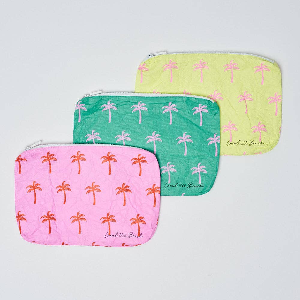 Local Beach Pink Neon Palms Pouch