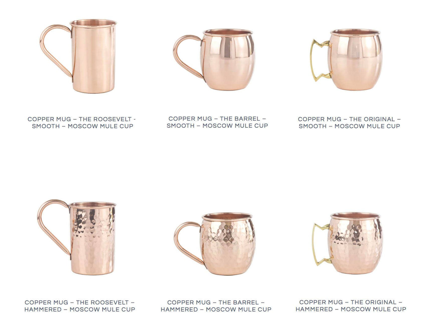 Moscow Mule Copper Mugs Gift Set of Two in Wooden Box: Barrel Hammered
