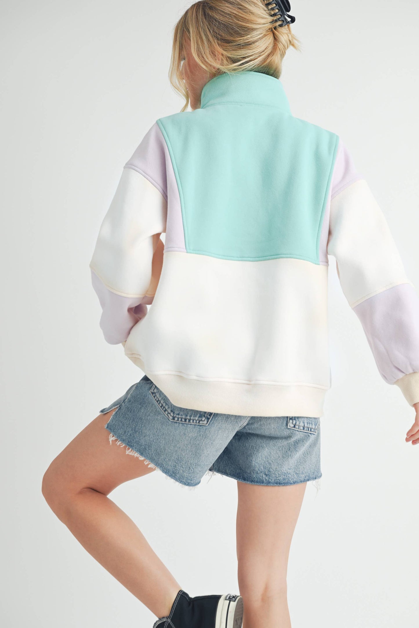 992EK Glo Colorblock Pullover: Coffee Navy / Contemporary