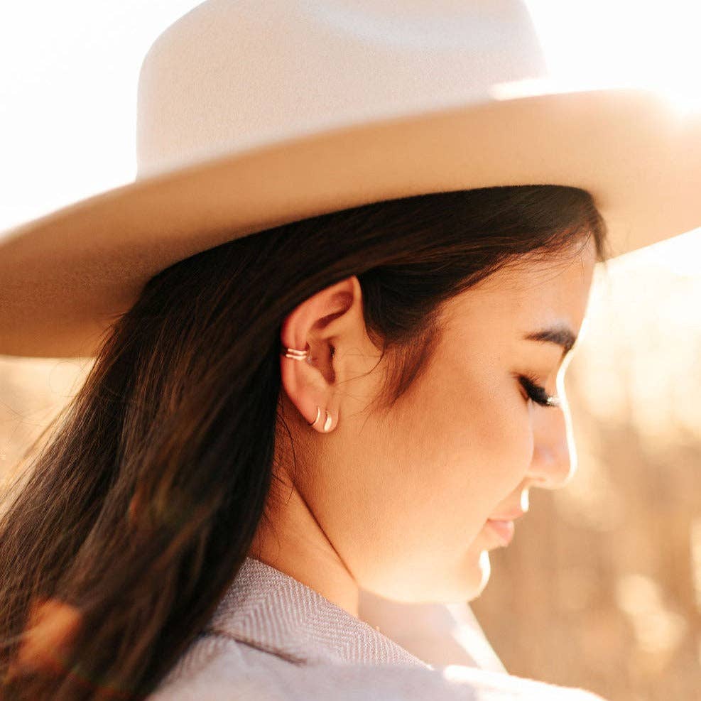 Queen Gold Filled Double Band Ear Cuff: Silver