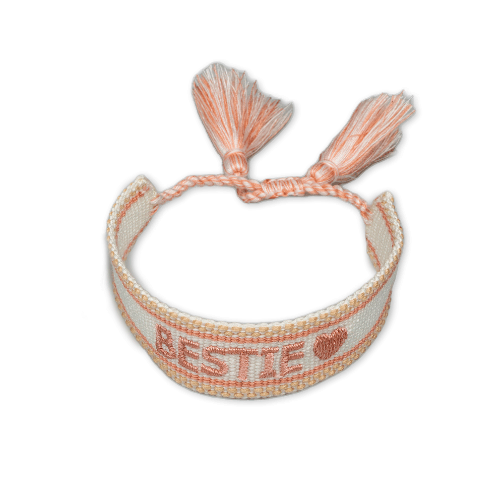 Local Beach KIDS Friendship Bracelets: Bestie White/Coral