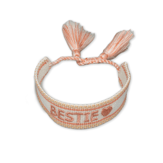 Local Beach KIDS Friendship Bracelets: Bestie White/Coral