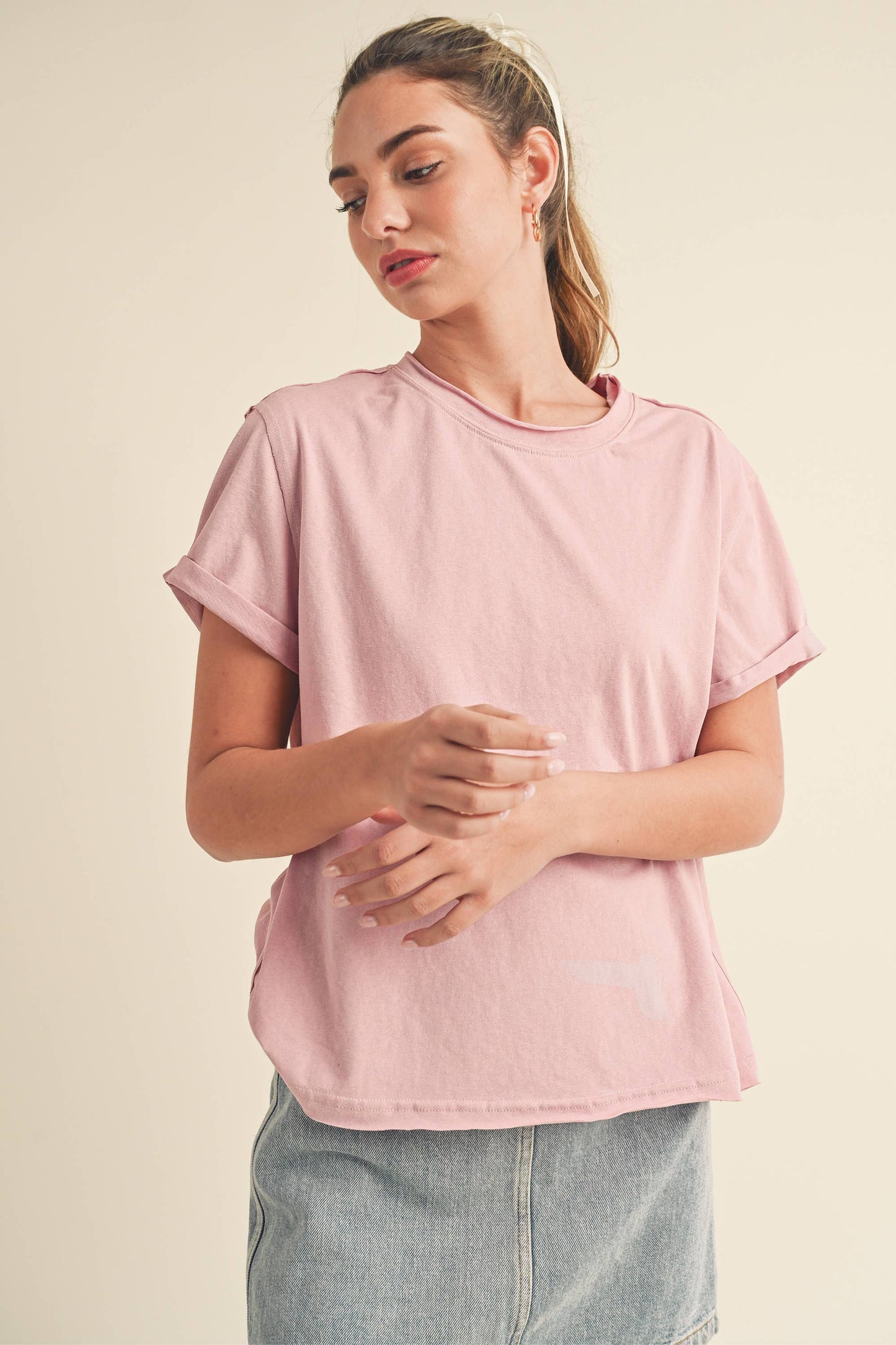 8314DN Mali Baby Tee Short Sleeve Top: Teal / Contemporary