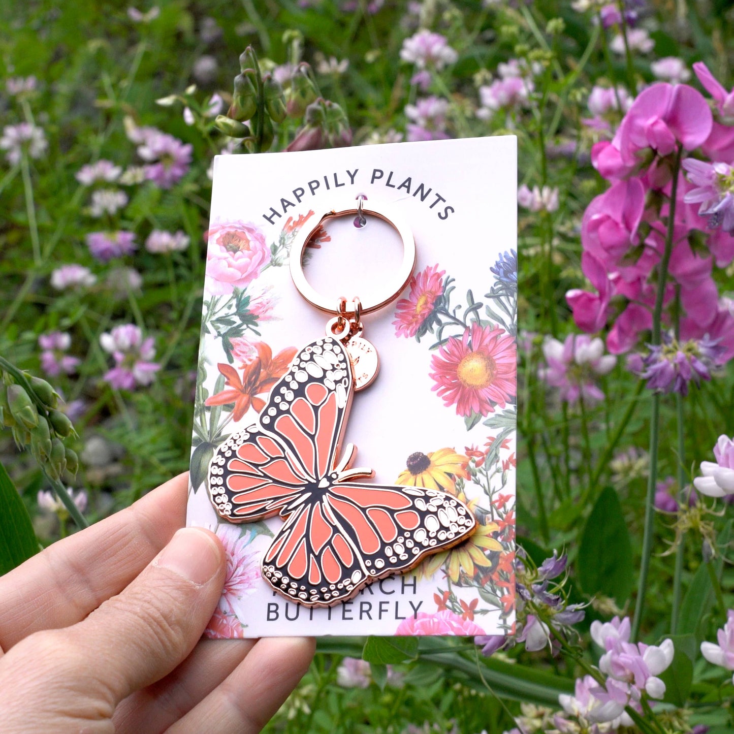Monarch Butterfly Keychain, Garden Stocking Stuffer Gifts