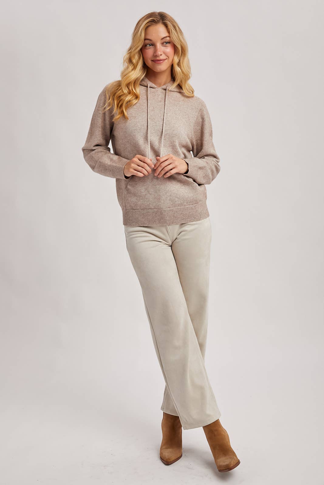 Bluivy KNIT SWEATER HOODIE: GREY MARL