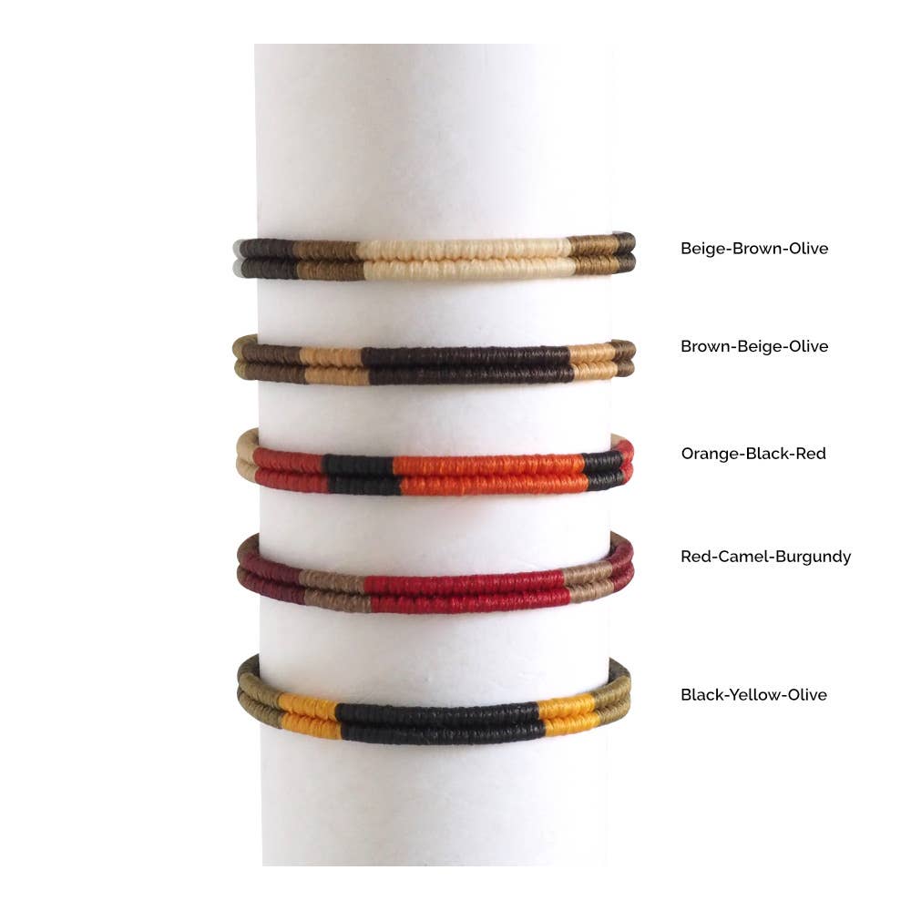 Men's Rope Bracelet | Surfer Bracelet | Waterproof | : Beige-Brown-Grey
