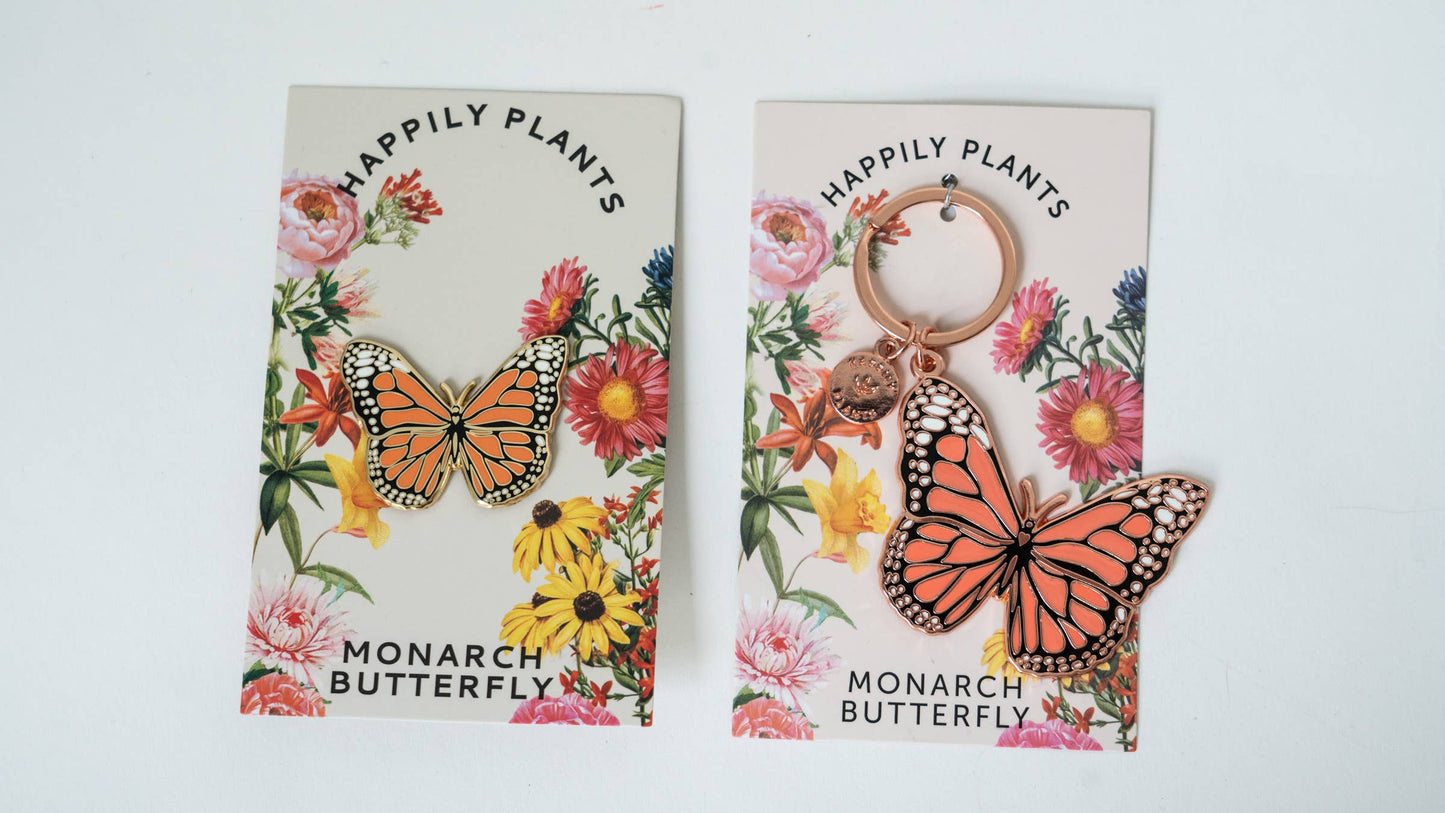 Monarch Butterfly Keychain, Garden Stocking Stuffer Gifts