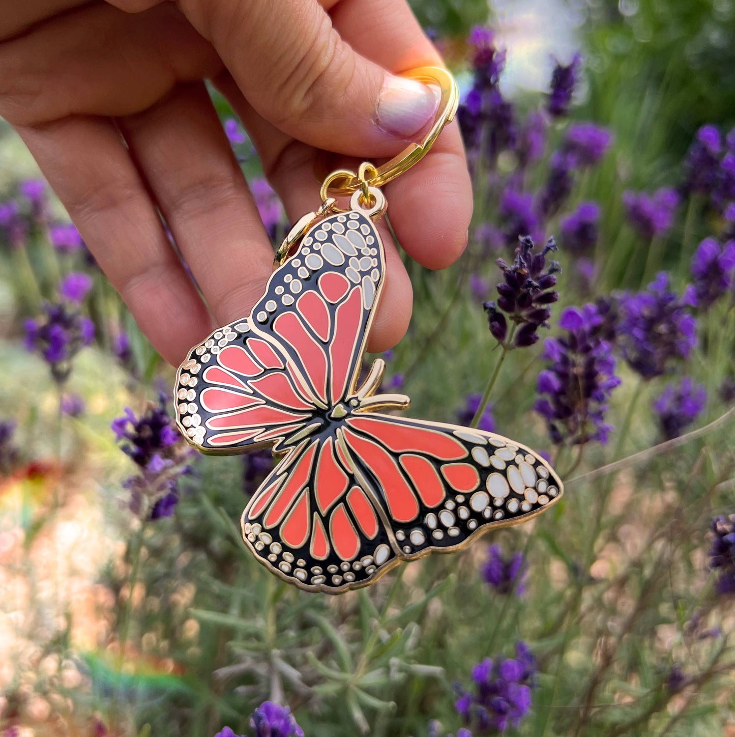 Monarch Butterfly Keychain, Garden Stocking Stuffer Gifts