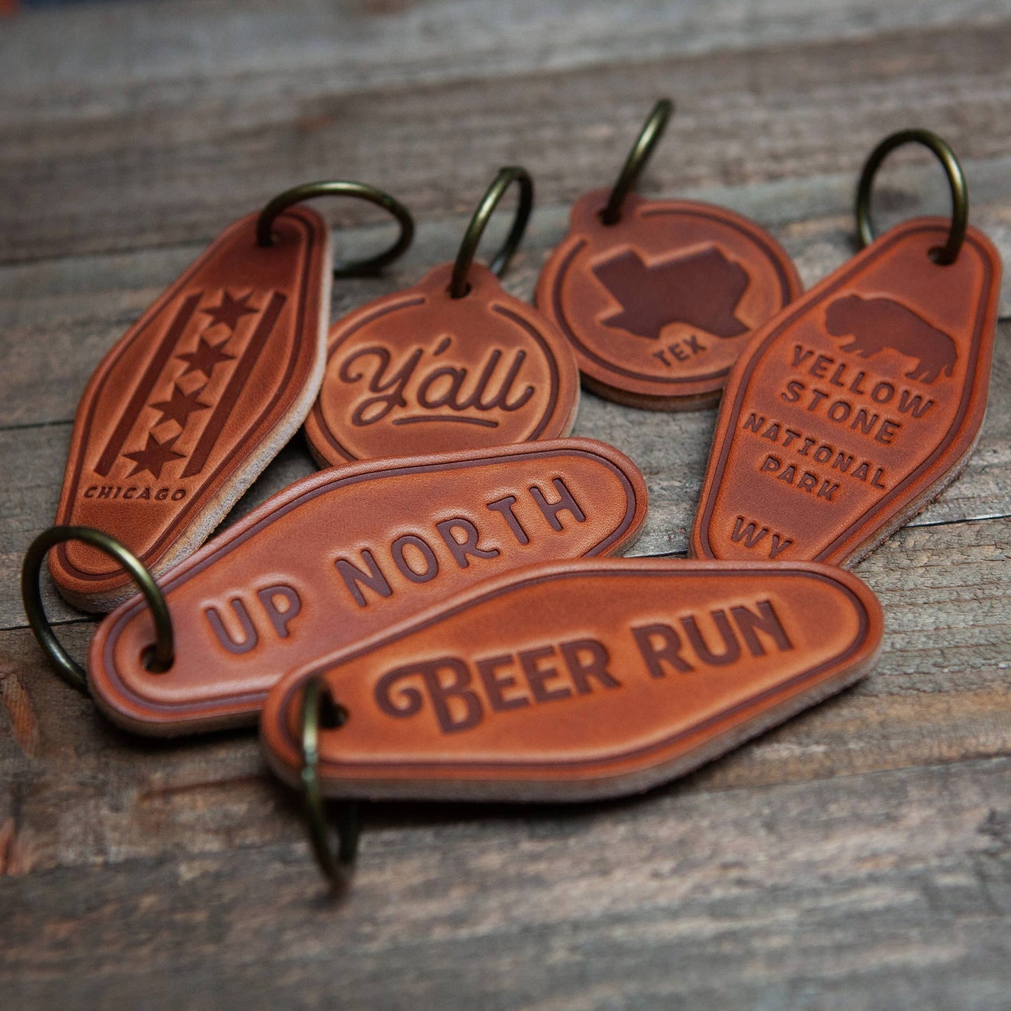 Big Fucking Truck Leather Keychain Motel Style