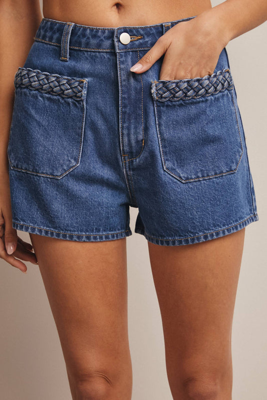 Forte - Braided Pocket Denim Shorts FP0015