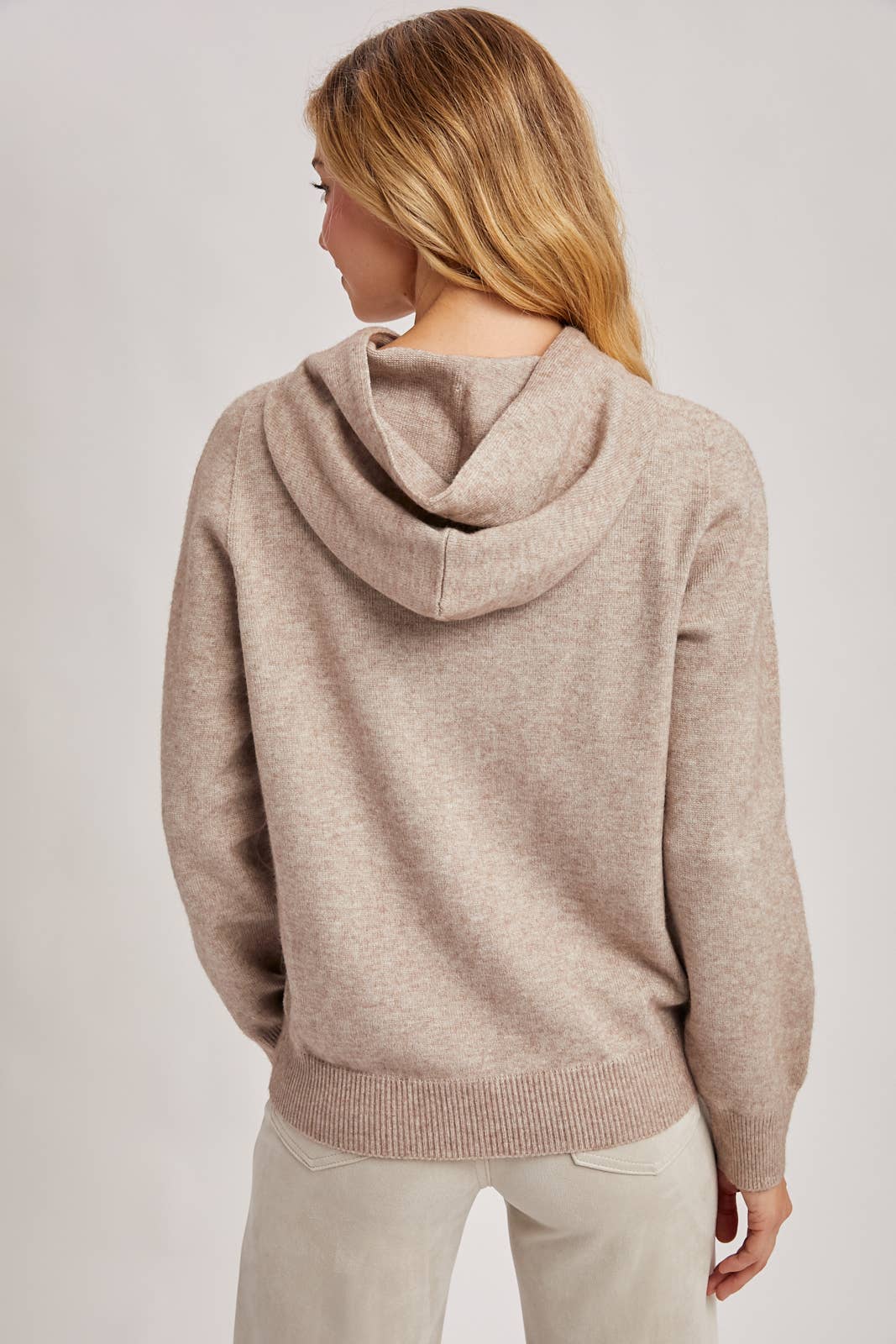 Bluivy KNIT SWEATER HOODIE: GREY MARL