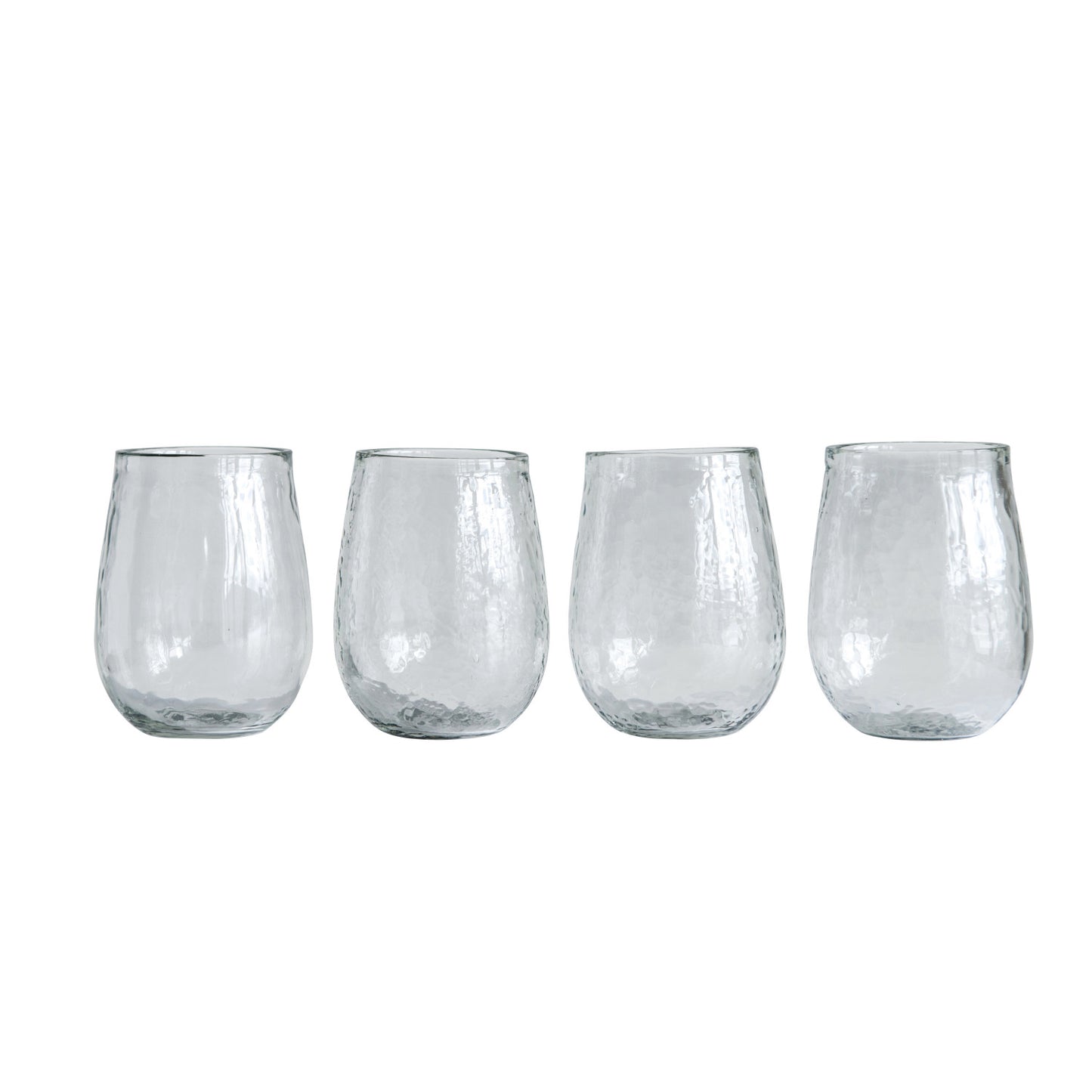 Hammered Stemless Wine Glass