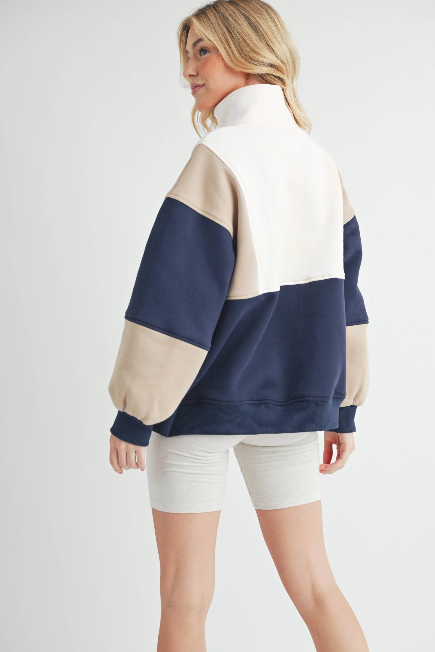 992EK Glo Colorblock Pullover: Coffee Navy / Contemporary