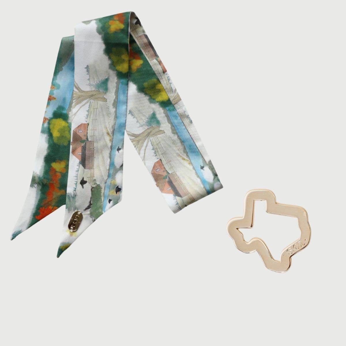 Twilly-Tie Set-Agrarian | Wrist Scarf Ring 33": Classic Gold