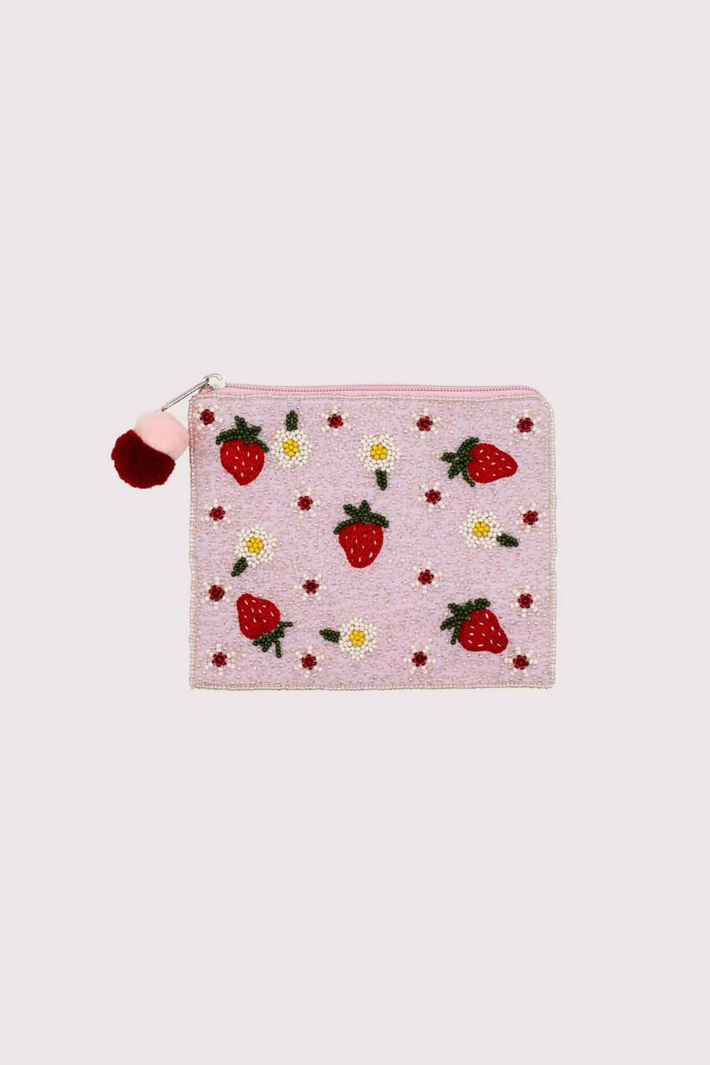 Strawberries Beaded Pouch