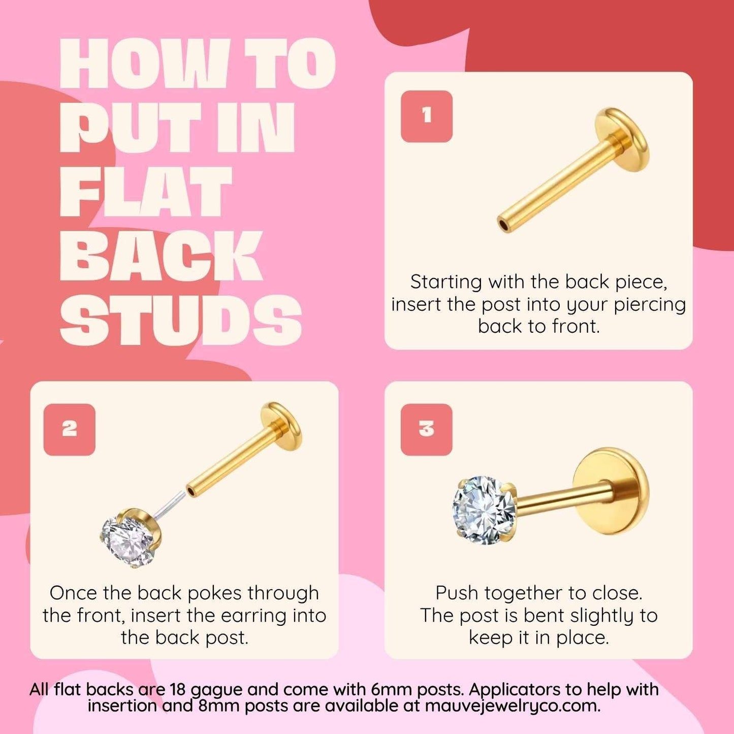 Bow Flat Back Studs | Silver