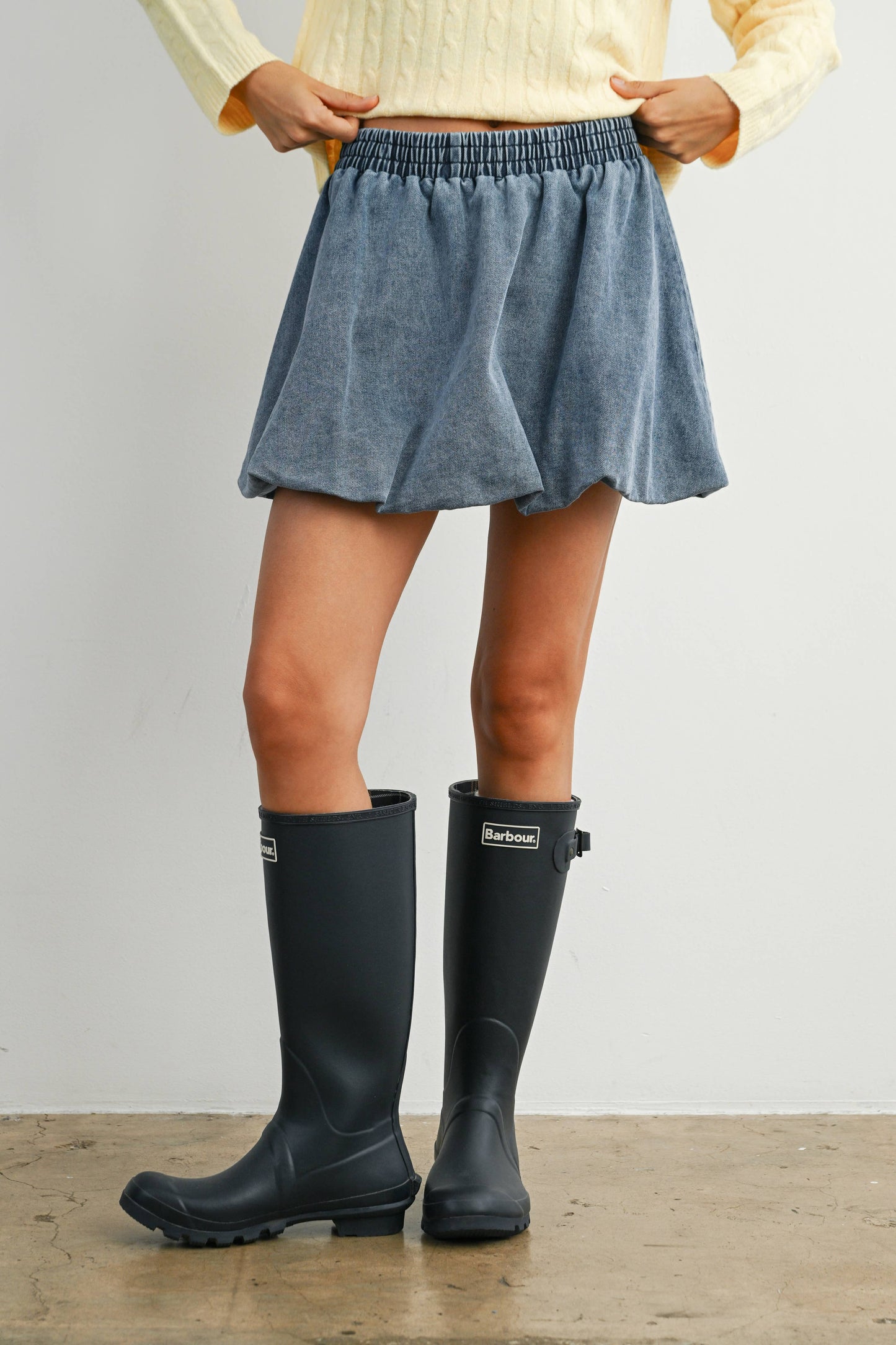 close up of Denim Bubble Skirt 
