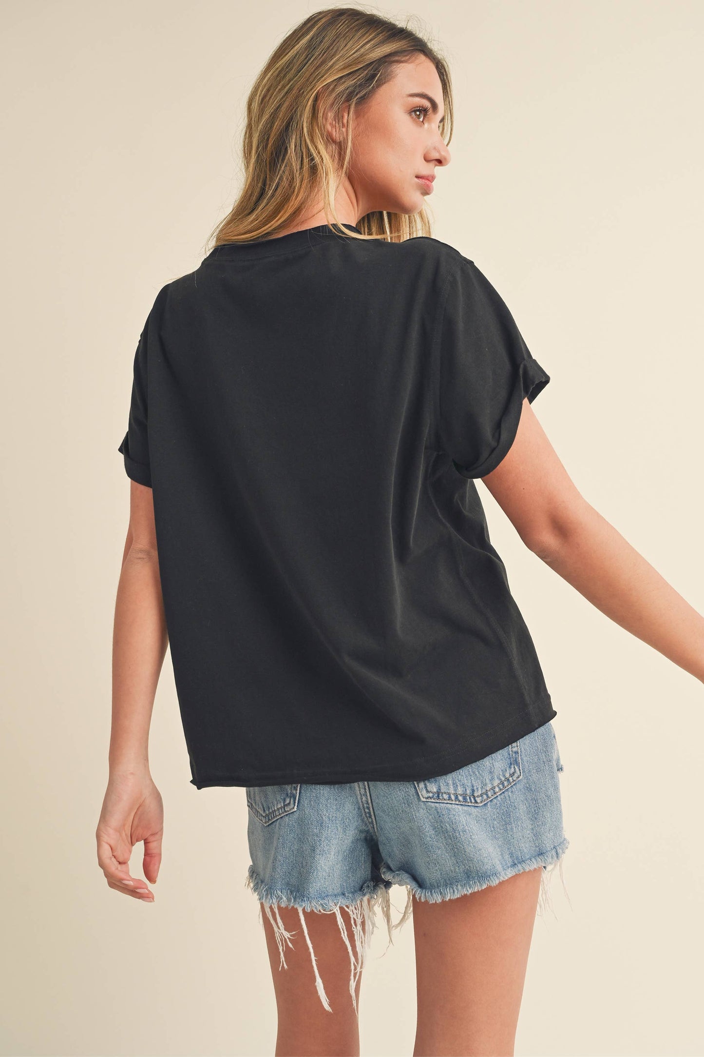 8314DN Mali Baby Tee Short Sleeve Top: Cherry Blossom / Contemporary