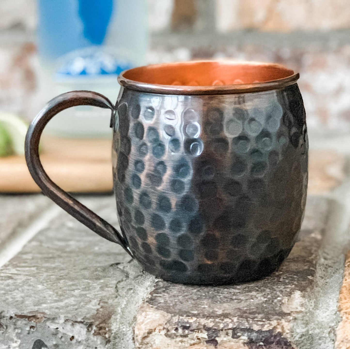 Vintage Barrel Hammered: 16oz Solid Copper Moscow Mule Mug