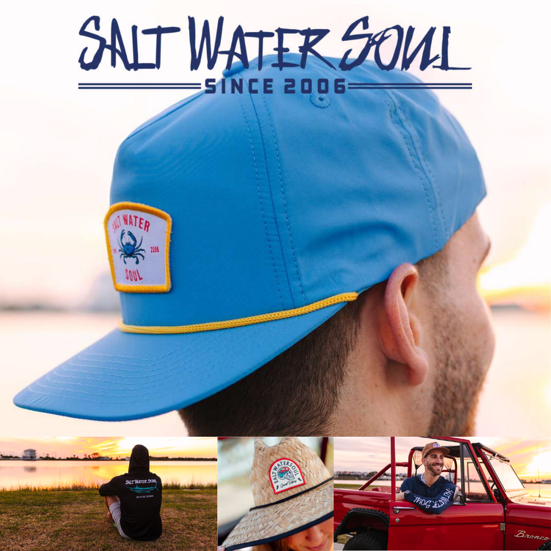 collage of salt water cool hats