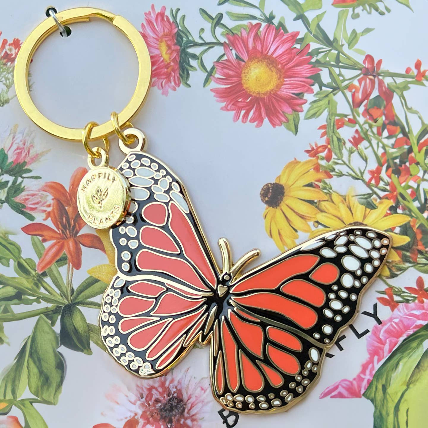 Monarch Butterfly Keychain, Garden Stocking Stuffer Gifts