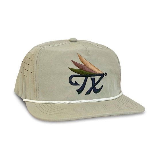 front view of texas fly fishing snapback hat