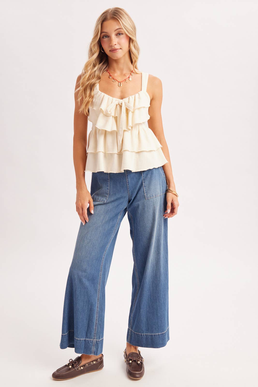 Light Wash High Rise Wide Leg Jeans