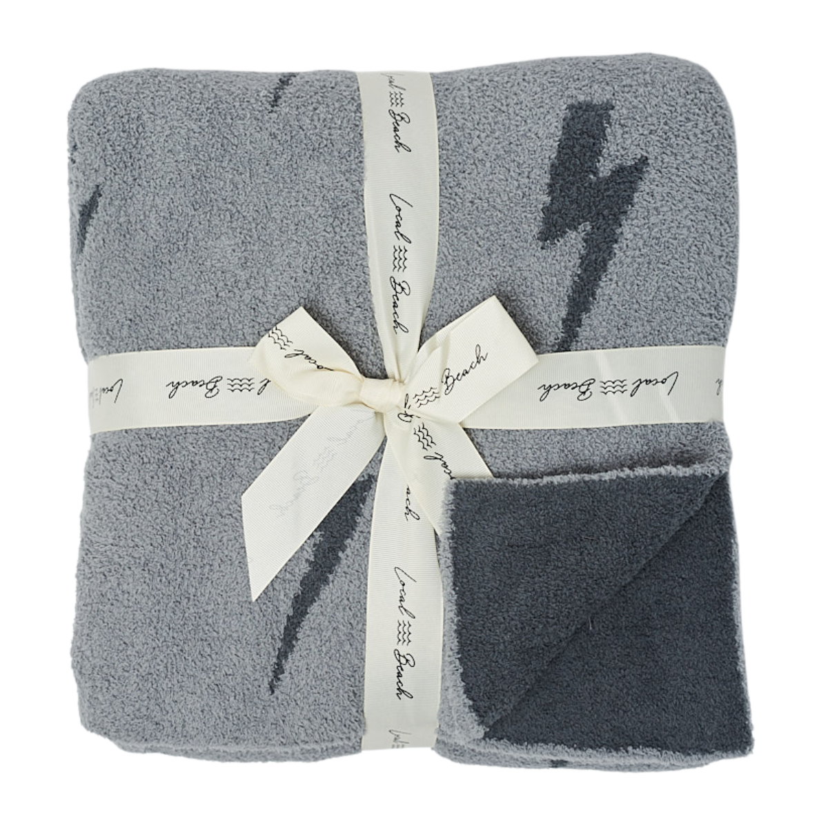 Lightning Bolt Luxe Home Blanket: Dark Grey/Slate