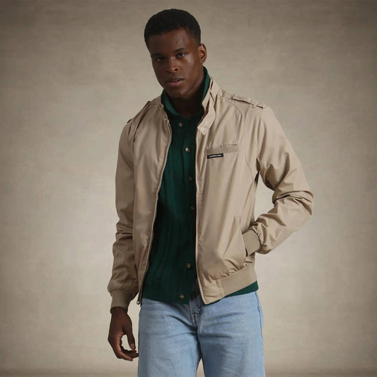 Men's Classic Iconic Racer Jacket: Khaki / L
