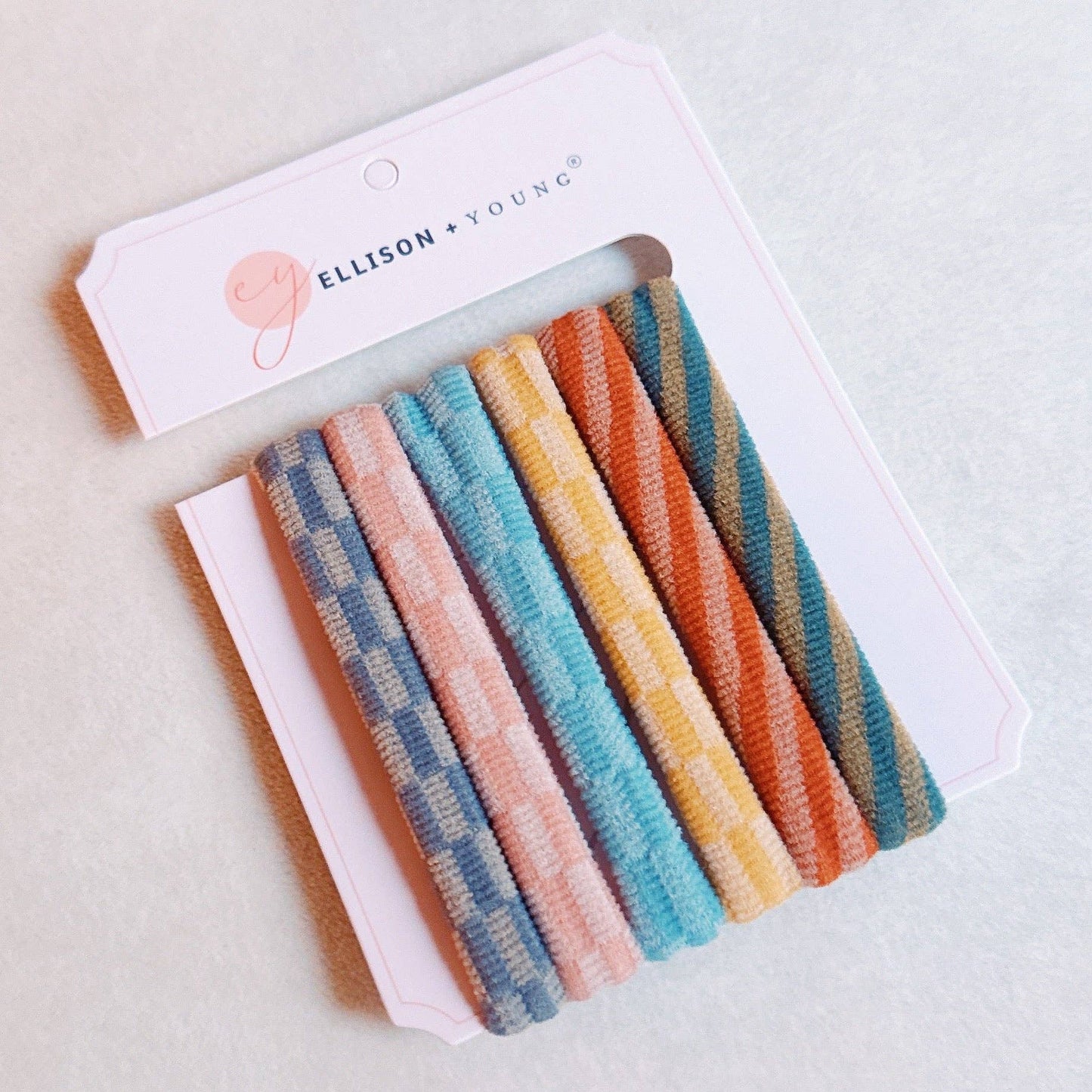 Worlds Best Everyday Hair Ties Set Of 6: Checker